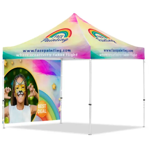 [VI-AM-234-D] Coated Steel Sublimated Gazebo 3m x 3m - 1 Full-Wall Skin